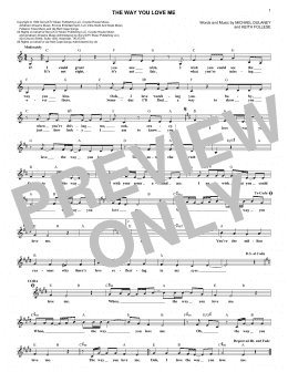 page one of The Way You Love Me (Lead Sheet / Fake Book)