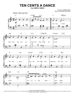 page one of Ten Cents A Dance (Easy Piano)