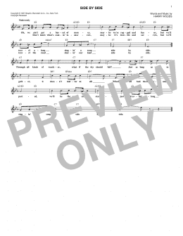 page one of Side By Side (Lead Sheet / Fake Book)
