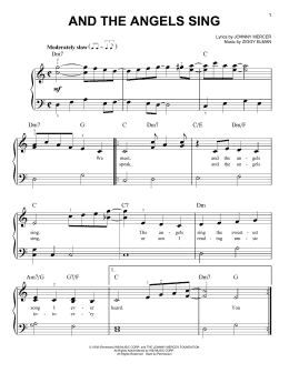 page one of And The Angels Sing (Easy Piano)