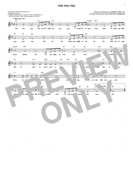 page one of You You You (Lead Sheet / Fake Book)