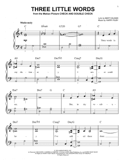 page one of Three Little Words (Easy Piano)