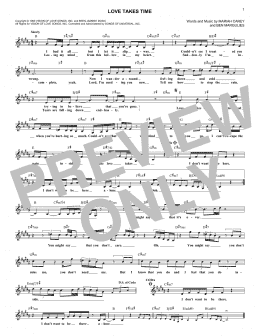 page one of Love Takes Time (Lead Sheet / Fake Book)