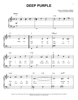 page one of Deep Purple (Easy Piano)
