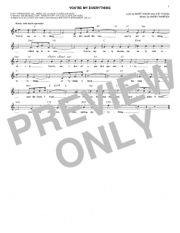page one of You're My Everything (Lead Sheet / Fake Book)
