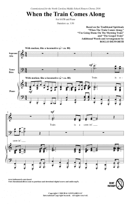 page one of When The Train Comes Along (SATB Choir)