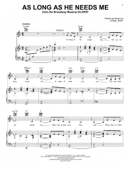 page one of As Long As He Needs Me (Vocal Pro + Piano/Guitar)