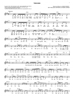 page one of This Kiss (Lead Sheet / Fake Book)