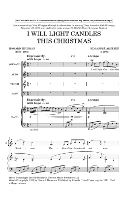 page one of I Will Light Candles This Christmas (SATB Choir)