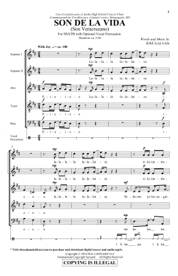 page one of Son De La Vida (SATB Choir)