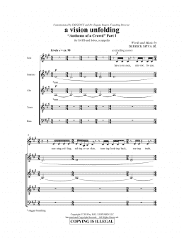 page one of Vision Unfolding (SATB Choir)