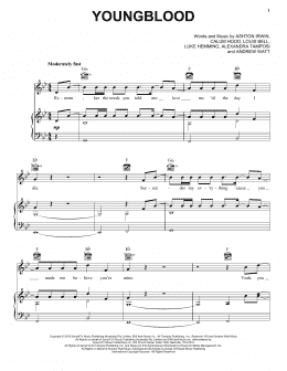 page one of Youngblood (Piano, Vocal & Guitar Chords (Right-Hand Melody))