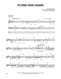 page one of Flying High Again (Bass Guitar Tab)