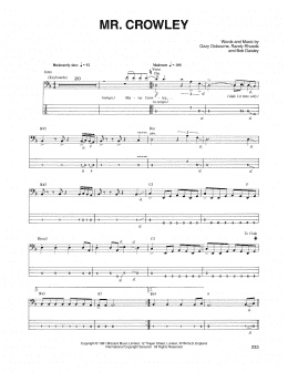 page one of Mr. Crowley (Bass Guitar Tab)