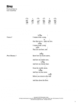 page one of Stray (Ukulele Chords/Lyrics)