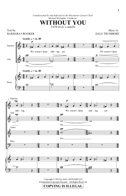 page one of Without You (SATB Choir)