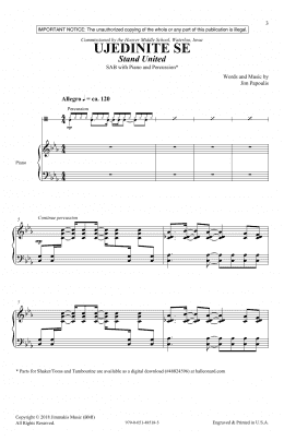 page one of Ujedinite Se (Stand United) (SAB Choir)