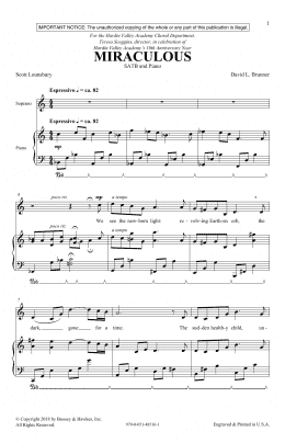 page one of Miraculous (SATB Choir)