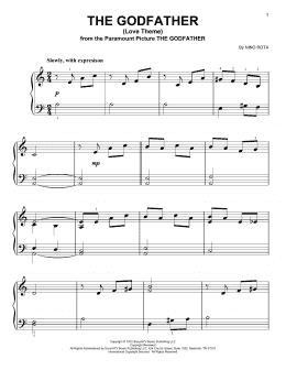page one of The Godfather (Love Theme) (Easy Piano)