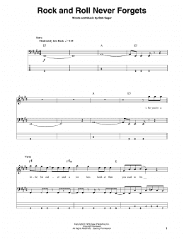page one of Rock And Roll Never Forgets (Bass Guitar Tab)