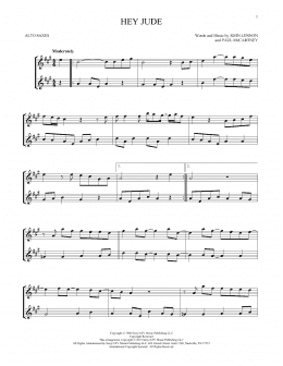 page one of Hey Jude (Alto Sax Duet)