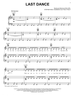 page one of Last Dance (Piano, Vocal & Guitar Chords (Right-Hand Melody))