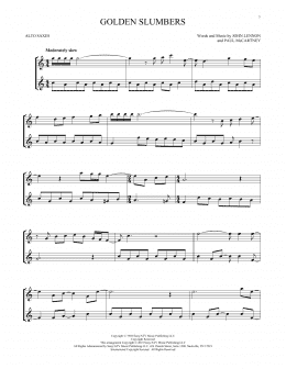 page one of Golden Slumbers (Alto Sax Duet)