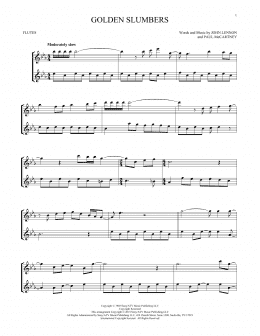 page one of Golden Slumbers (Flute Duet)