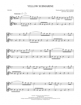 page one of Yellow Submarine (Violin Duet)