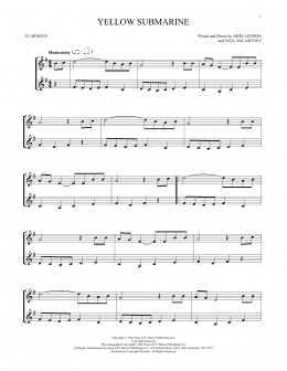 page one of Yellow Submarine (Clarinet Duet)