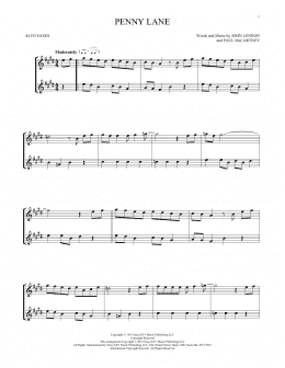 page one of Penny Lane (Alto Sax Duet)