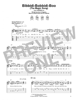 page one of Bibbidi-Bobbidi-Boo (The Magic Song) (from Cinderella) (Easy Guitar Tab)