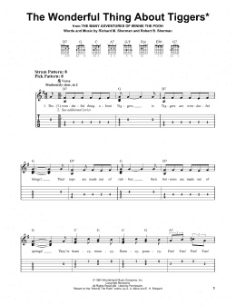 page one of The Wonderful Thing About Tiggers (from The Many Adventures Of Winnie The Pooh) (Easy Guitar Tab)
