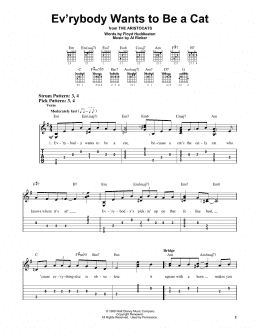 page one of Ev'rybody Wants To Be A Cat (from The Aristocats) (Easy Guitar Tab)
