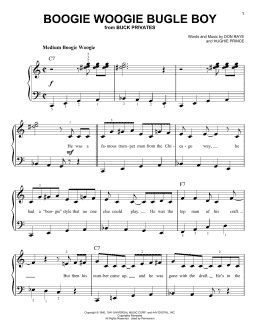 page one of Boogie Woogie Bugle Boy (Easy Piano)