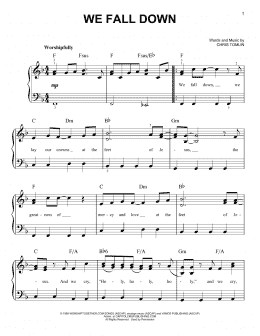 page one of We Fall Down (Very Easy Piano)