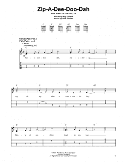 page one of Zip-A-Dee-Doo-Dah (from Song Of The South) (Easy Guitar Tab)