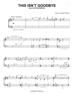 page one of This Isn't Goodbye (from Captain Marvel) (Piano Solo)