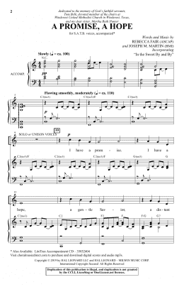 page one of A Promise, A Hope (SATB Choir)