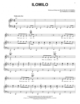 page one of ilomilo (Piano, Vocal & Guitar Chords (Right-Hand Melody))