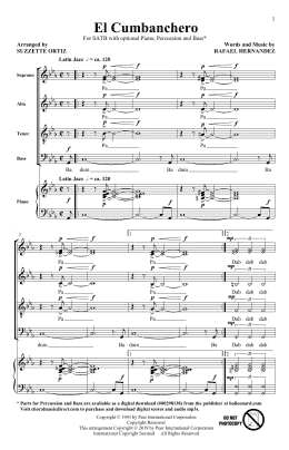 page one of El Cumbanchero (arr. Suzette Ortiz) (SATB Choir)