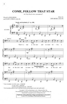 page one of Come, Follow That Star (2-Part Choir)