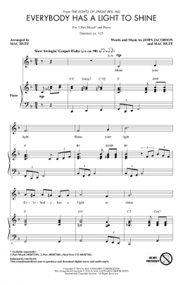 page one of Everybody Has A Light To Shine (3-Part Mixed Choir)