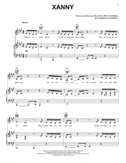 page one of xanny (Piano, Vocal & Guitar Chords (Right-Hand Melody))