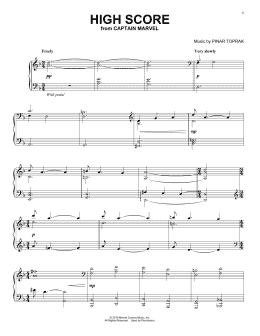 page one of High Score (from Captain Marvel) (Piano Solo)