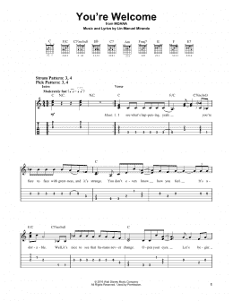 page one of You're Welcome (from Moana) (Easy Guitar Tab)