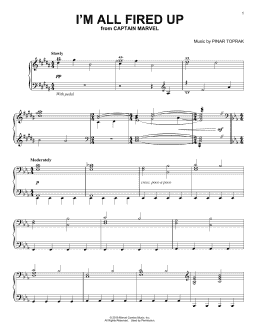 page one of I'm All Fired Up (from Captain Marvel) (Piano Solo)