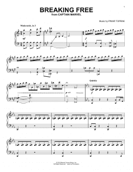 page one of Breaking Free (from Captain Marvel) (Piano Solo)