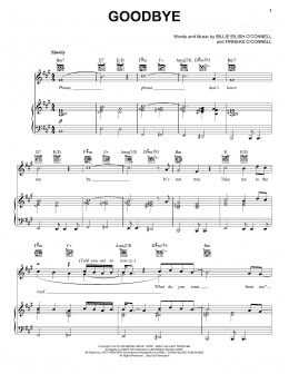 page one of goodbye (Piano, Vocal & Guitar Chords (Right-Hand Melody))