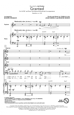 page one of Granted (arr. Roger Emerson) (SATB Choir)